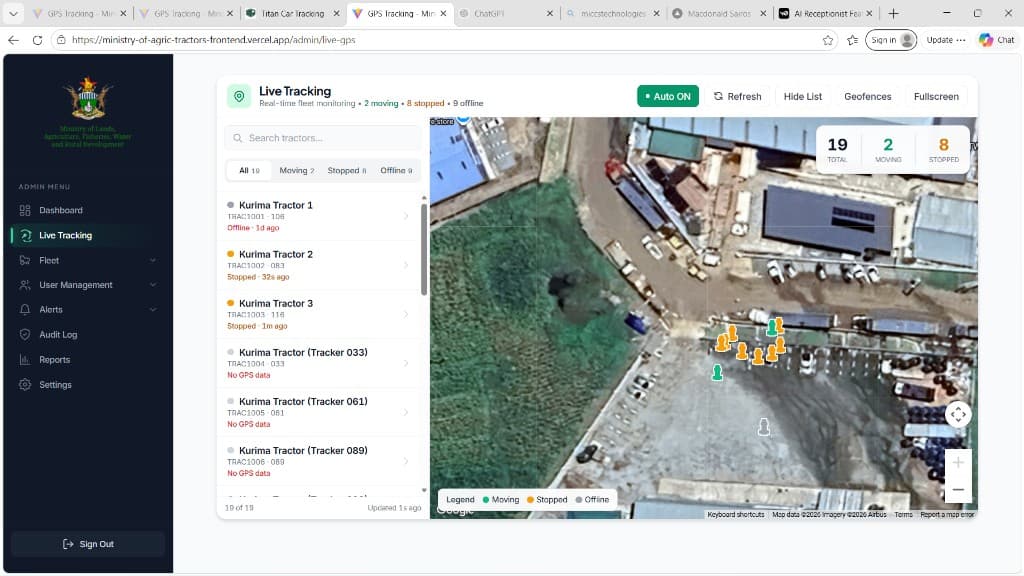 Ministry of Agriculture - Tractor GPS Tracking